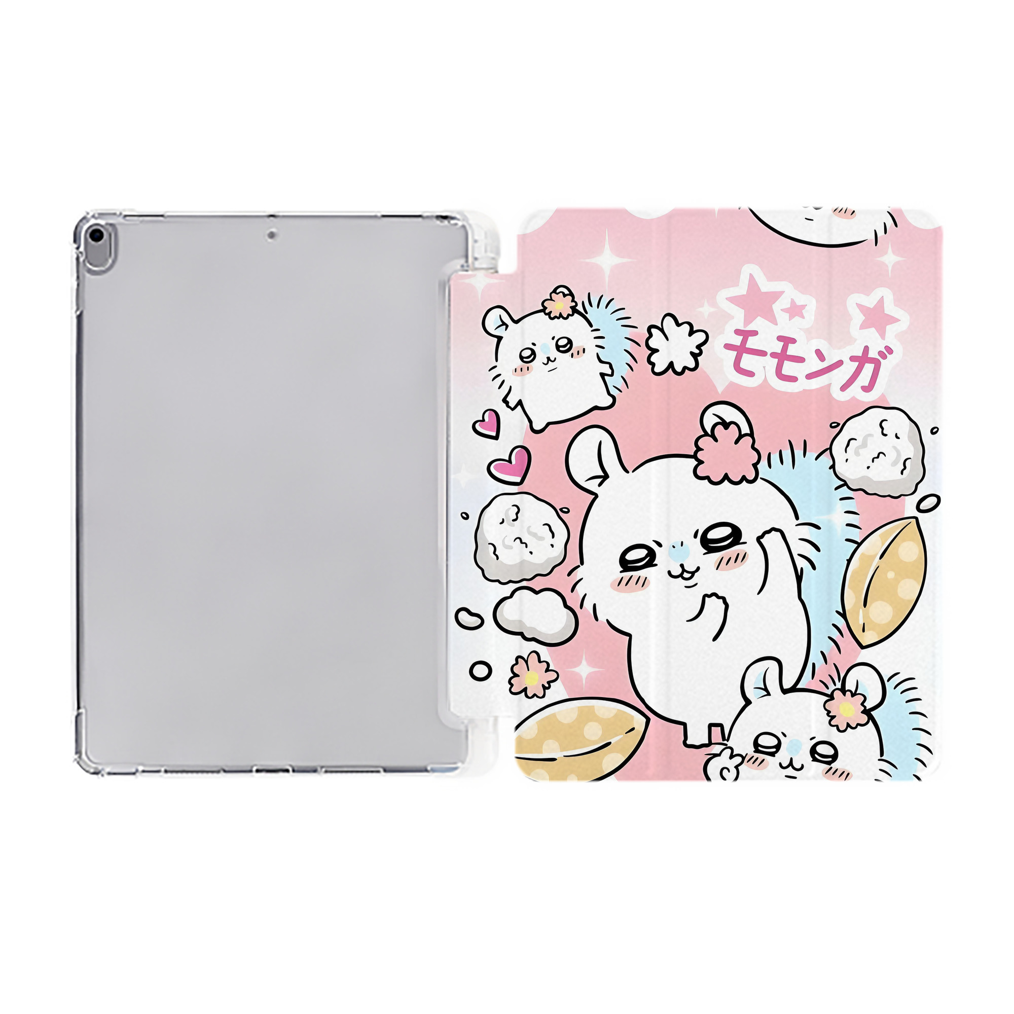 （画像用） ちいかわ Chii-kawa IPad ケース ペン収納付き 三つ折りスタンド PUレザー×シリコン 対応機種9.5/10.5/10.9インチ